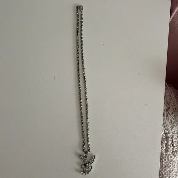 Playboy bunny silver necklace